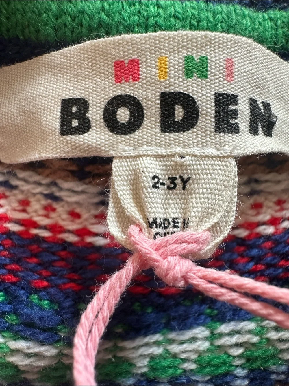 Mini Boden - Fair Isle Jumper Sweater - Sapphire Blue - Size 2/3 - New